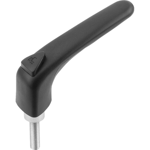 Kipp Adjustable Handle Ergonomic Size:3 M08X25 Plastic, Black Ral9011, Comp:Steel, Comp:Black Ral7021 K0981.3081X25 - main